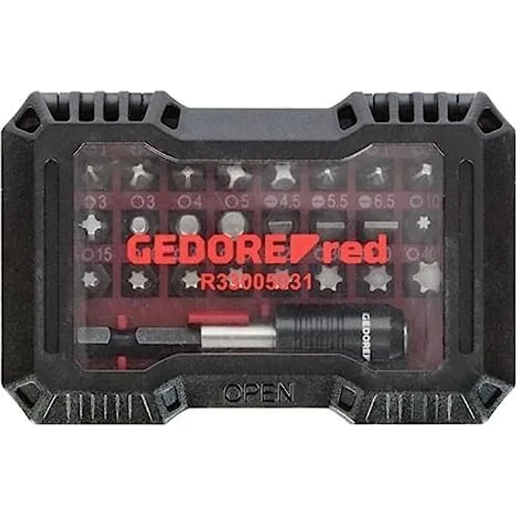 Gedore RED R33005031 Bit-Set 32-teilig, hohe HRC-Härte 60, mit magnetischer Bit-Arretierung, Kunststoffbox – Bild 3