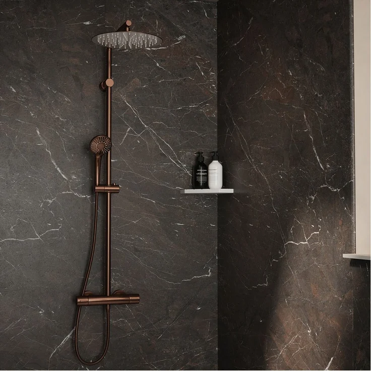 Wetwall Duschrückwand Elite Rosso Levanto, Wasserdichtes Wandpaneel mit einfacher Montage ohne Bohren, fugenfreies Design