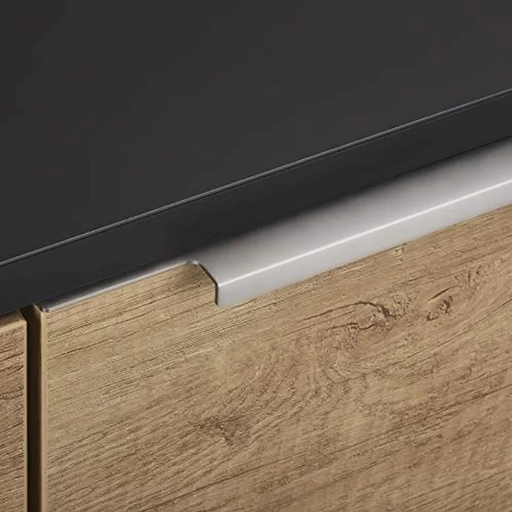 SO-TECH Möbelgriff BLANKETT Slim, 295 mm, Aluminium, chrom matt, rückseitige Verschraubung, 2er Set – Bild 2