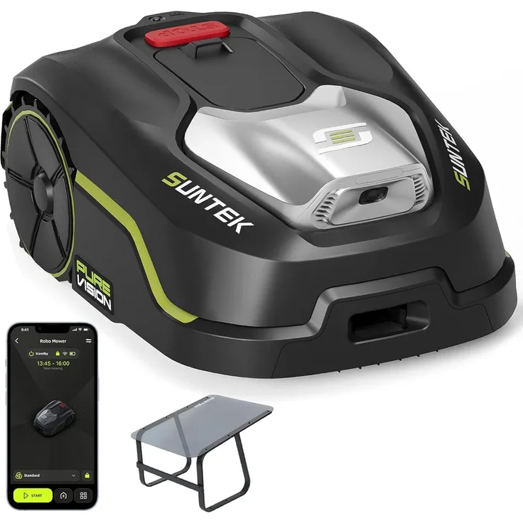 Suntek SRM2050 Mähroboter ohne Begrenzungskabel, KI Pure Vision Rasenmäher für 500 m², automatische Kartierung, App-Steuerung mit Garage