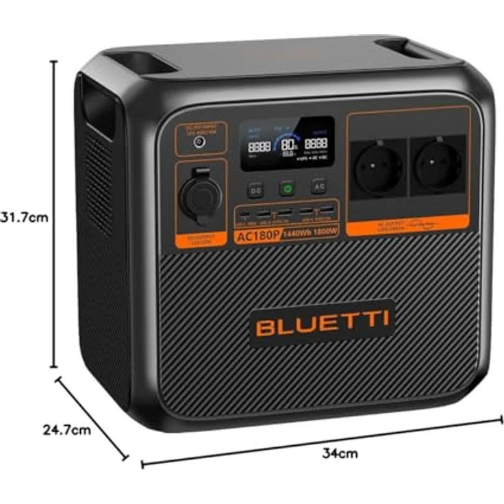 Bluetti AC180P, Power Station mit 1440 Wh und 1800 W Wechselstromleistung, tragbar, 16 kg – Bild 10