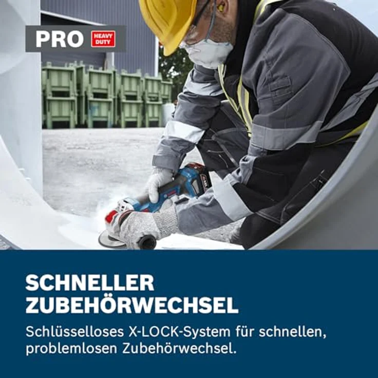 Bosch Professional GWX 18V-11 S, Akku-Winkelschleifer mit X-LOCK, 1100 Watt, inklusive Zubehör und L-BOXX – Bild 6