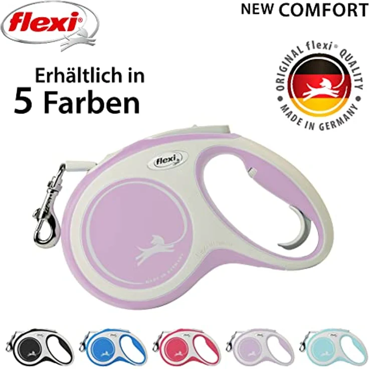 flexi Rollleine New Comfort - Rosa - M - 5 m, blau, M (1er Pack) – Bild 5
