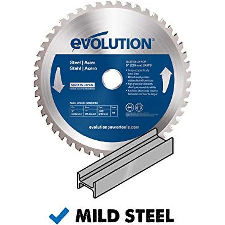 Evolution Evoblade 230 AL Kreissägeblatt für Stahl, 230 mm, Wolframcarbid (TCT) – Bild 3
