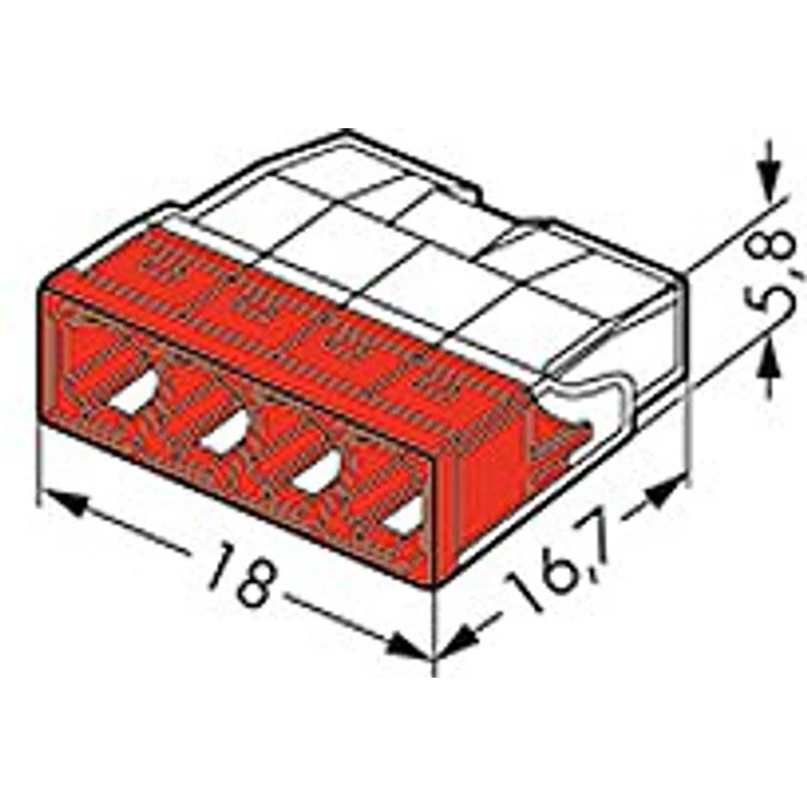 Wago Compact Steckklemme 2273-204, 4 Klemmstellen für Leiter 0,5 mm² - 2,5 mm², transparente Bauform, 100 Stück – Bild 2