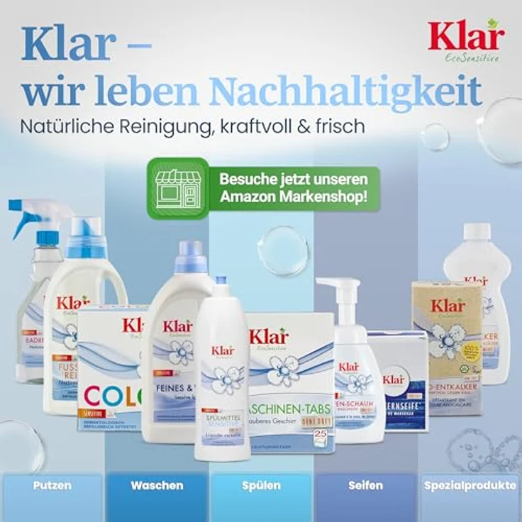 Almawin Klar Spülmittel, Orange, 500ml, Geschirrspülmittel mit natürlichem ätherischen Orangenöl – Bild 7
