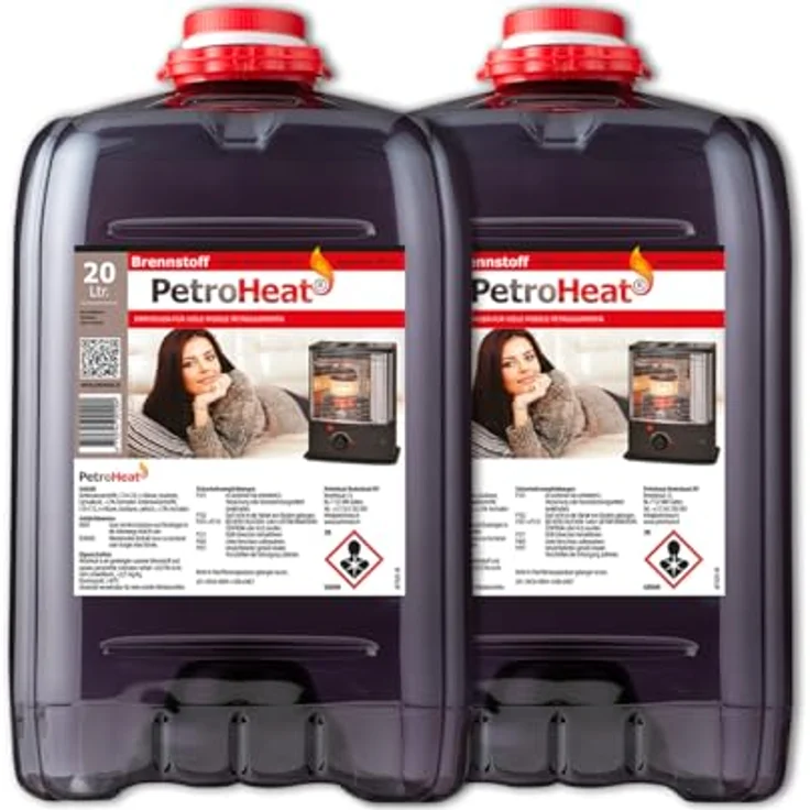 PetroHeat Nederland B.V. 2x Petroleum 20 L Kanister zum Heizen für Petroleum-Ofen Heizofen – Bild 2