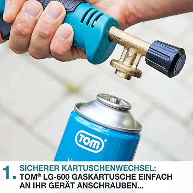 TOM Universalgas Kartuschen 8er Set LG-600, 336 g Propan-/Butangas pro Kartusche, sicheres Ventilsystem, ideal für Camping und Gartenarbeiten – Bild 7