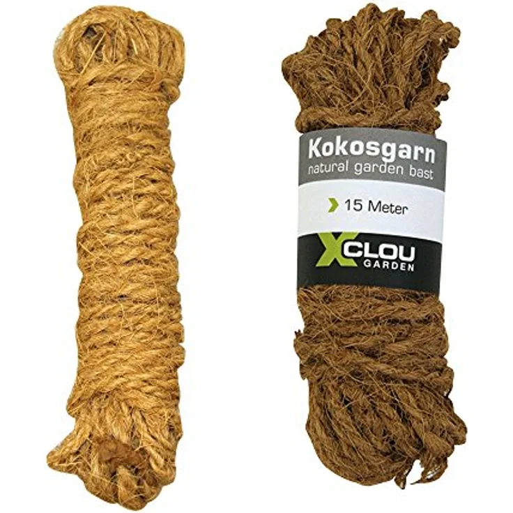 Xclou Kokosseil, 10 m Bindegarn aus Kokosfaser, natur, vielseitig einsetzbar als Baumanbinder und Deko-Kordel – Bild 2