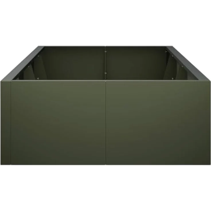 vidaXL Beetumrandung Stützmauer, 8 Stück, modular, Stahl, olivgrün, 300 x 100 x 50 cm, wetterbeständig – Bild 8