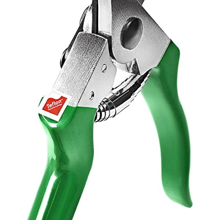 GRÜNTEK Gartenschere FALKE Teflon Baumschere, Klinge aus japanischem SK5 Stahl, Bypass Pflanzenschere 215 mm Secateurs, Ergonomische Garten-Pflanzen-Blumenschere, grün – Bild 3