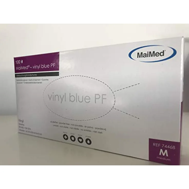 MAIMED Vinyl blue PF Gr. M 1 Pack = 100 stk.