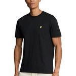 Lyle and Scott Plain T-Shirt Herren, Schwarz, aus weicher Baumwolle mit geripptem Rundhalsausschnitt, Größe L