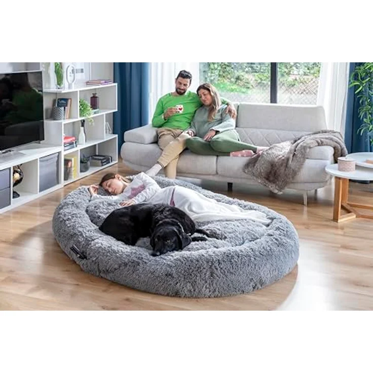 InnovaGoods Cloft Hundebett, großes Antistress-Hundebett aus Polyestergewebe, grau, mit abnehmbarem und waschbarem Bezug – Bild 2