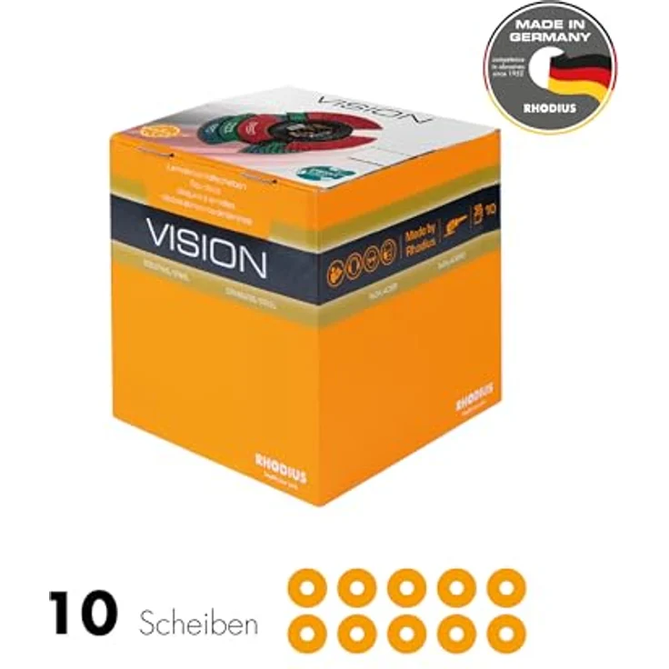 PROline RHODIUS VSION PRO Fächerschleifscheibe 125 x 22,23mm K60 INOX schräg – Bild 2