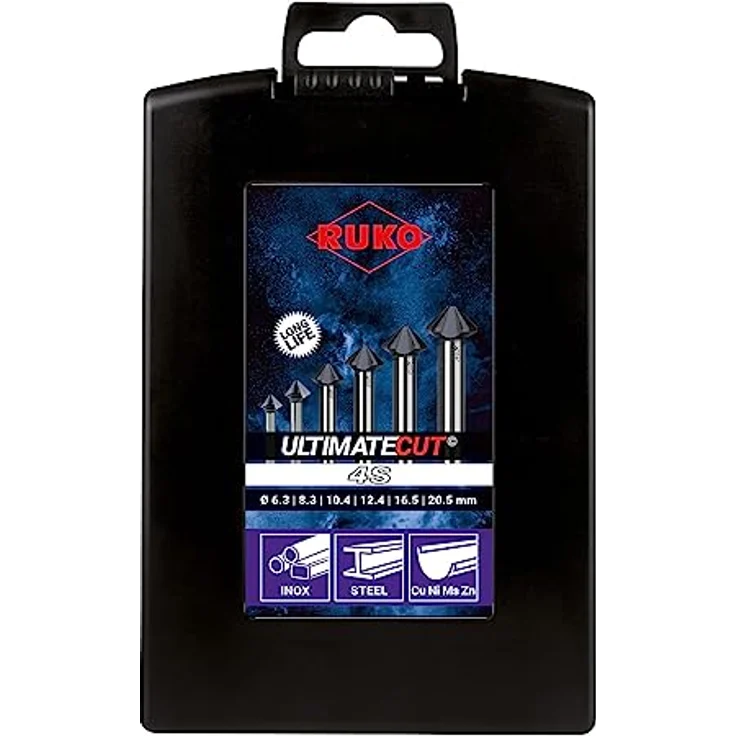 Ruko Senkbohrer RUKO ULTIMATECUT 4S 102890PRO Kegelsenker-Set 6teilig 6.30 mm, 8.30 mm, hochwertige 4-Schneiden-Technologie – Bild 2