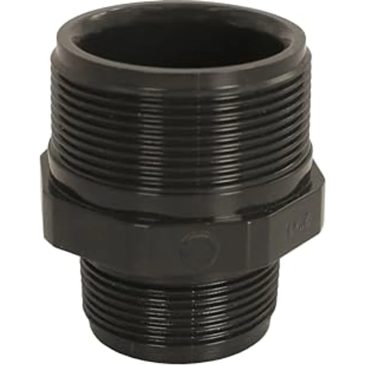 HAF PVC Fittings Doppelnippel 2" x 1 1/2" Außengewinde, grau, PN16 für Verrohrung – Bild 3