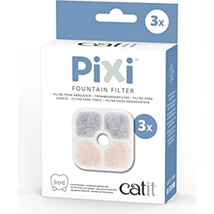 Catit 43721 Pixi Ersatzfilter, Trinkbrunnenfilter für die Catit Pixi Trinbrunnen, 3er Pack – Bild 1