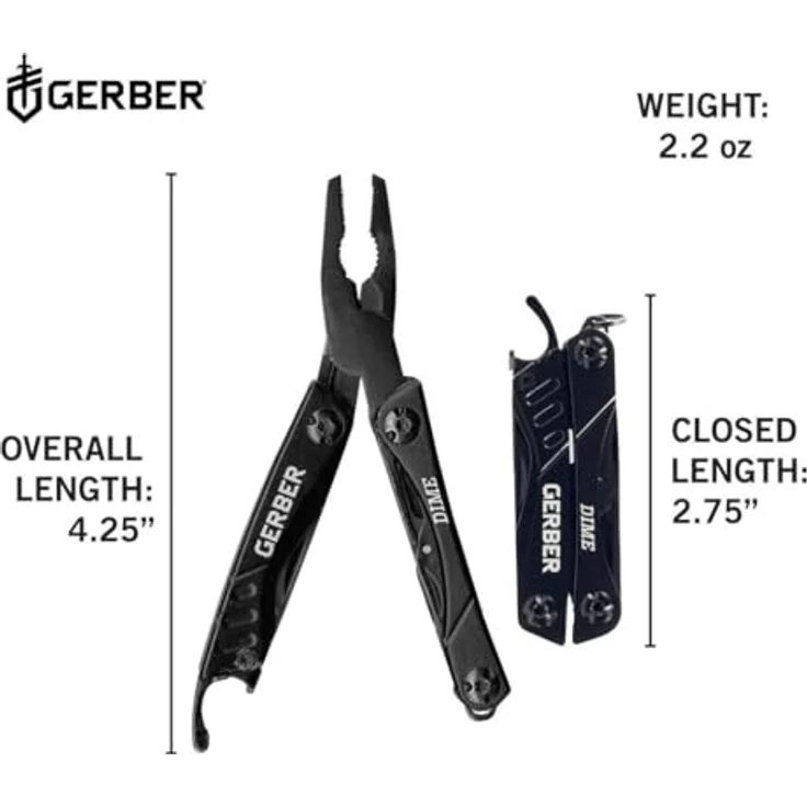 Gerber Multi-Tool DIME BLACK, Zange mit Drahtschneider, Messer – Bild 3