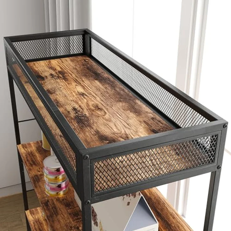 PawHut Tierhaus 2-in-1 mit 3-Ebenen-Regal, Kratzpfosten und Klapptür für Katzen bis 6 kg, Rustikal-Braun, 80 x 48 x 152 cm – Bild 8