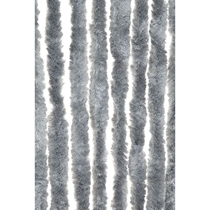 WOHNWOHL Flauschvorhang (90x200 cm) • Wohnwagen Türvorhang • Fliegenschutz Balkontür • Insektenschutz Vorhang • Fadenvorhang Tür • Sichtschutz Wohnmobil • Farbe: Silber – Bild 5