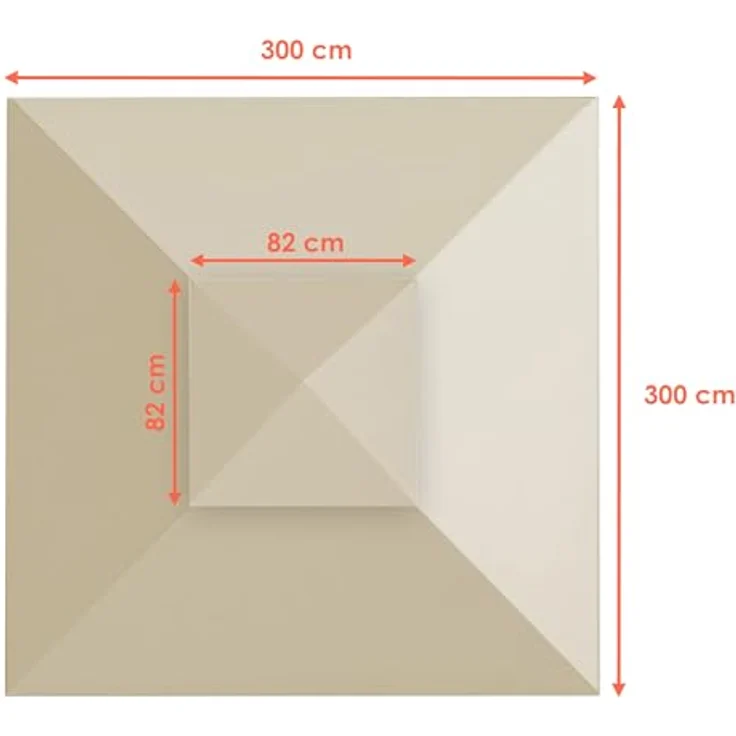 Pavillon Ersatzdach wasserdicht mit PVC Beschichtung 3 x 3 Meter - beige - Pavillondach mit Kaminabzug - Universal Garten Party Pavillon Dach Sonnenschutz – Bild 3