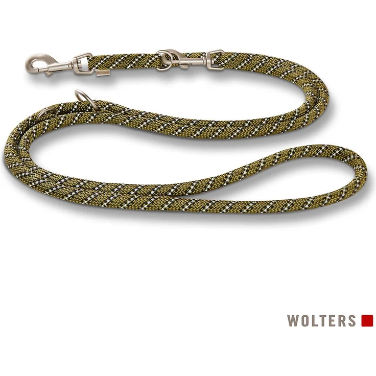 WOLTERS Hundeleine Everest-Tauprogramm, extra lang 300 cm, strapazierfähig, olive/schwarz – Bild 1