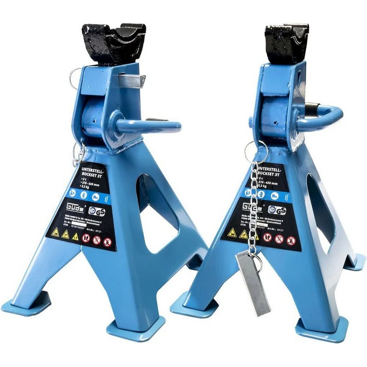 Güde Sägebock 3T Unterstellbock Abstellbock PKW 2-er Set, 3000 kg max. Belastbarkeit, robust geschweißt