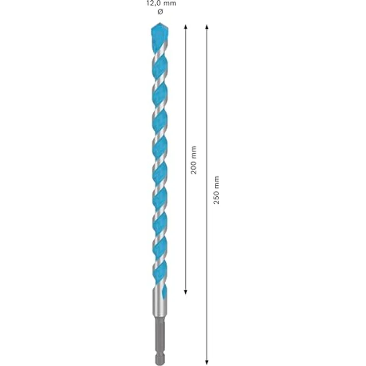 BOSCH Universalbohrer Expert HEX-9 MultiConstruction, Bohrer, 12 x 200 x 250 mm - Bosch Zubehör Expert HEX-9 MultiConstruction Bohrer, für Beton, Fliesen, Stahl, Holz, Kunststoff, Backstein, Stein, HPL, Trockenbauwand – Bild 3