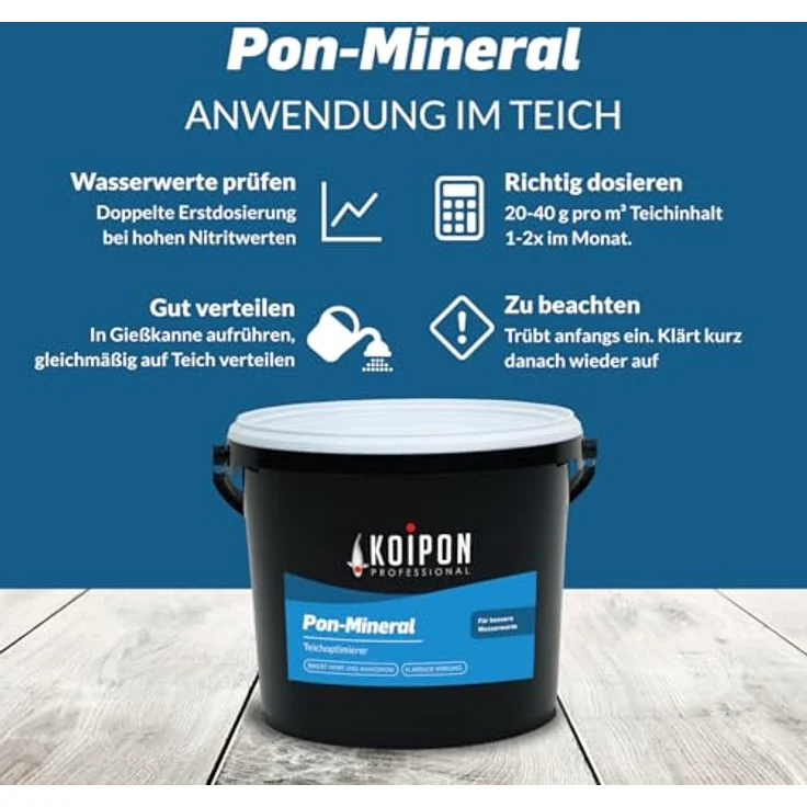 KOIPON Pon-Mineral Teichpflege, Mineralien & Nitritsenker mit Zeolith und Bentonit, Made in Germany – Bild 4