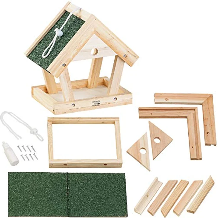Royal Gardineer Vogelfutterhaus: Vogel-Futterhaus-Bausatz aus Echtholz, zum Aufhängen, 13-teilig (Vogelfutterhaus zum Hängen, Vogelfutterhaus Bausatz, Kinder Geschenkideen) – Bild 1