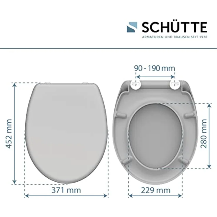 Schütte WC-Sitz Duroplast Grey, doppelte Absenkautomatik und Schnellverschluss, bruchsicher und kratzfest – Bild 5