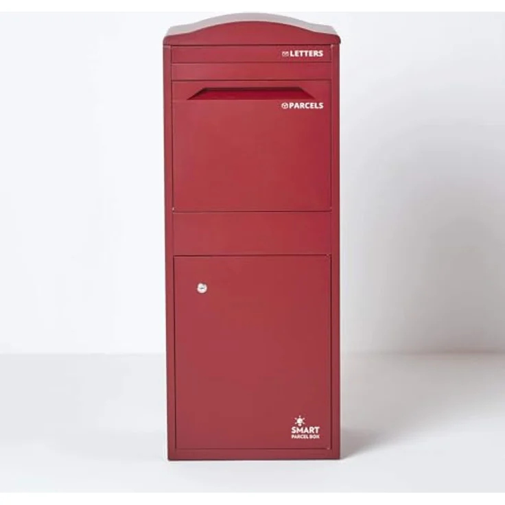 Smart Parcel Box XXL Bordeaux mit Bogendach 41.5 x 38.5 x 104 cm, Paketbriefkasten zur Wand- oder Bodenmontage, Paketbox für Zuhause & Unternehmen, Briefkasten für Pakete & Briefe - von Smart Parcel Box – Bild 4