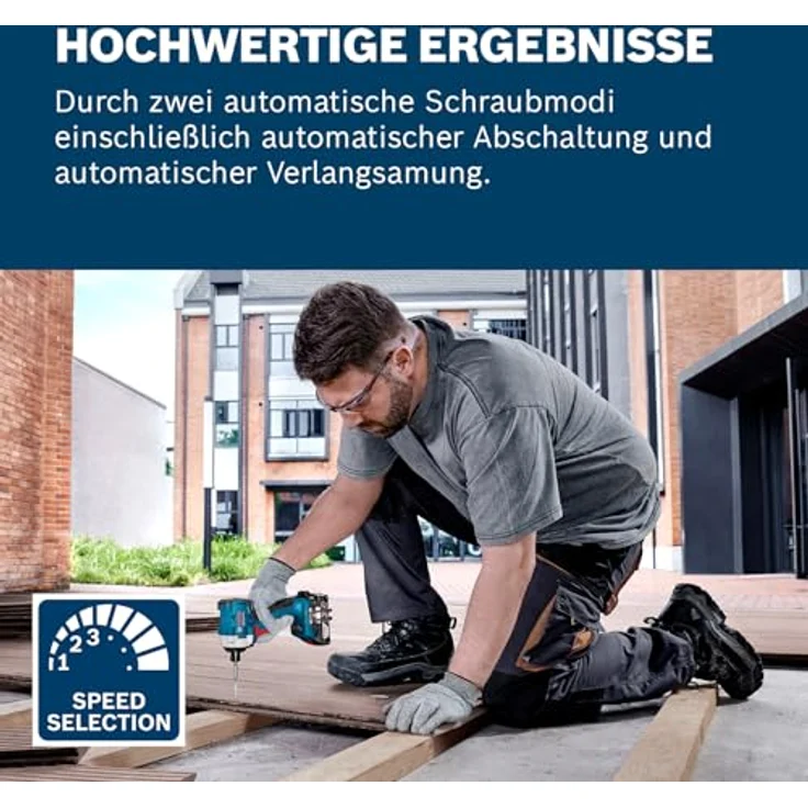 Bosch Professional GDR 18V-215, Akku-Schlagschrauber mit 215 Nm Drehmoment, 2 Drehzahlstufen und kompaktem Design, inklusive 2x 2.0Ah Akku und Werkzeugkoffer – Bild 4