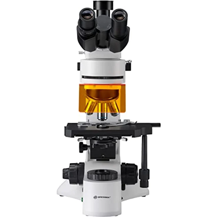 Bresser trinokulares Fluoreszenz und Durchlicht Mikroskop Science ADL-601F 40-600x Vergrößerung, planachr. Objektive, koaxialer Kreuztisch, LED Durchlicht, 4 fach LED für Auflicht, Kameratubus – Bild 2