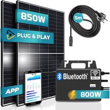 Bild für SUNNIVA® Balkonkraftwerk 850/800W Solaranlage mit 800W TSUN Micro Wechselrichter