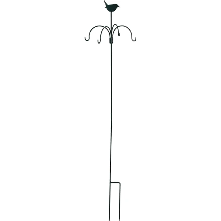 Esschert Design Vogelhaken, Futterhaken mit 4 Haken für Futterbälle, Futterkugeln, im Boden zu befestigen, ca. 149 cm hoch – Bild 1