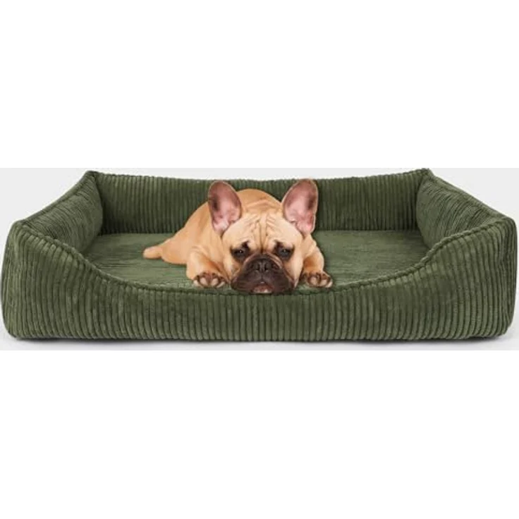 PAW WOW Anton Hundebett | Orthopädisches Hundebett für mittelgroße und große Hunde (Olive, 100x70cm) – Bild 1