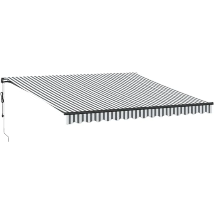 vidaXL Markise Automatisch mit LEDs Anthrazit & Weiß 400x300 cm, Fernbedienung, UV-beständig, LED-Beleuchtung & Windsensor – Bild 1