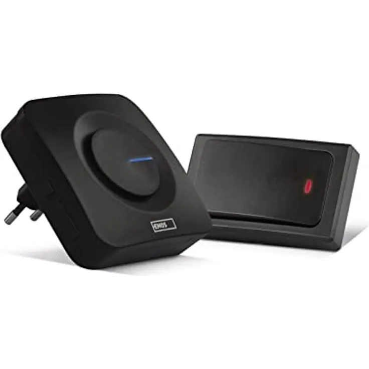 EMOS batterielose Funkklingel/Türklingel Set, 36 Melodien, 180m Reichweite, 4 Lautstärken bis 90 dB, Zusatz-Taste bestellbar, weiß
