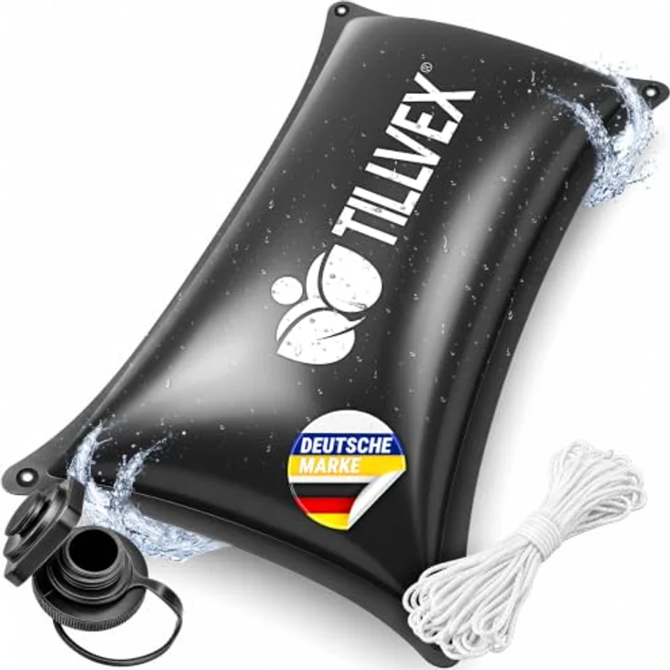 tillvex® Poolkissen Winter XXL 200x400cm, Luftkissen zur Poolabdeckung mit 12m Seil & Reparaturkit, frost- & chlorbeständig bis -20°C, inkl. Schraubventil – Bild 1