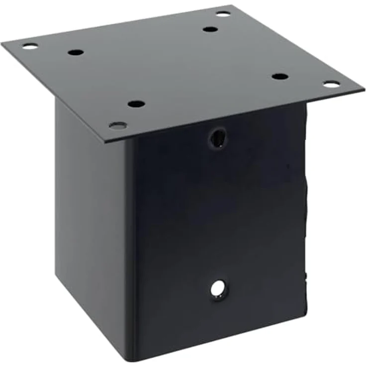 vidaXL Zaunpfosten Pfostenträger Quadrat, 4 Stk. 121x121 mm, Pulverbeschichteter Stahl, anthrazit – Bild 5