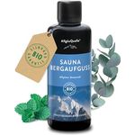 AllgäuQuelle® Saunaaufguss Atemwohl Eukalyptus Minze Salbei Cajeput, 100ml, 100% BIO-Öle, Naturrein, UV-geschütztes Bio-Energie-Glas