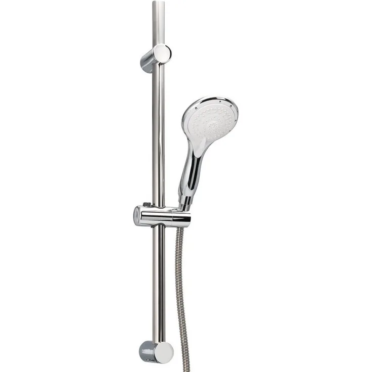 bremermann Brausegarnitur Brausestangenset, inkl. Brause, Brauseschlauch 1,75 m und Stange, multifunktionaler Brausekopf mit 5 Strahlarten, Edelstahl-Rohr, chrom