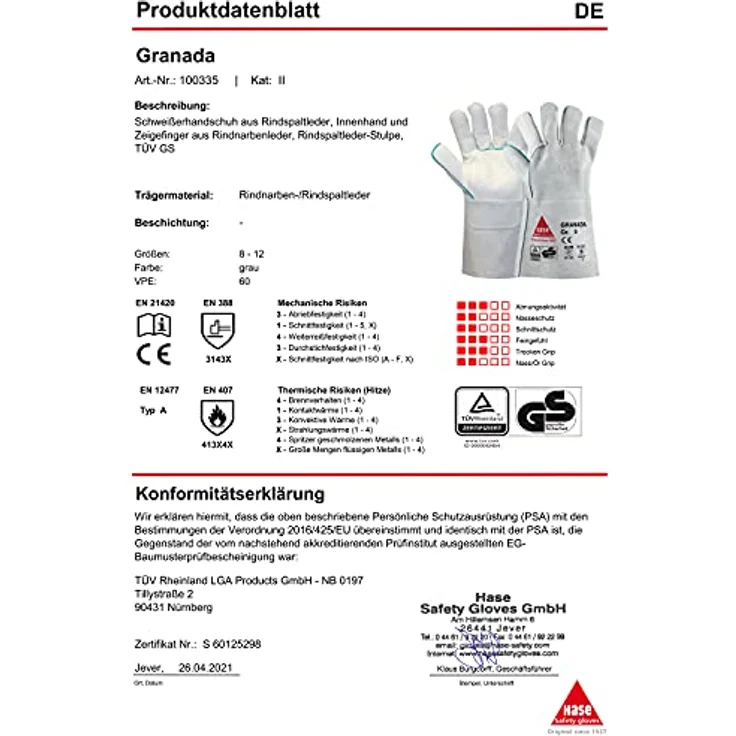 MIG-MAG Handschuh Granada 12 – Bild 2