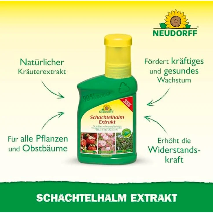 Neudorff Pflanzenstärkungsmittel Schachtelhalm Extrakt 250 ml, natürlicher Kräuterextrakt mit hohem Kieselsäuregehalt für kräftiges Wachstum bei allen Pflanzenarten – Bild 2