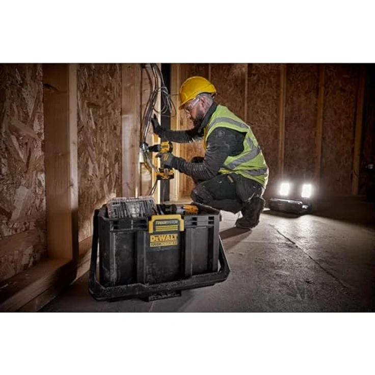 DeWalt ToughSystem 2.0 Werkzeugbox mit integrierten LED-Arbeitsleuchten, 14 l Fassungsvermögen, 22 kg Belastbarkeit, kompatibel mit 18V Akkus, schwarz – Bild 3