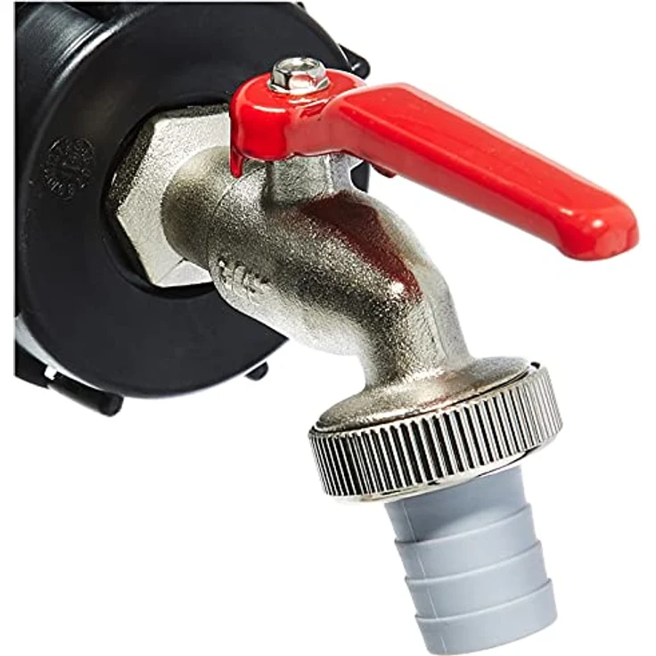 Cornat Kugelauslaufhahn - 26,44 mm (3-4 Zoll) AG - Inkl. Schlauchanschluss & Adapter für IBC-Regenwassertanks - Hochwertiges Messing - Zapfhahn für Regentonnen - Wasserhahn - Absperrhahn - FLOR92586 Bewässerungszubehör – Bild 3