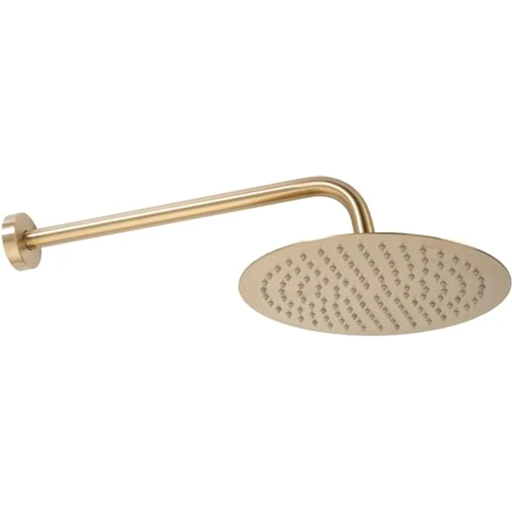 wohnwerk.idee Duschsystem Miler, Unterputz Dusche mit Thermostat und Regendusche, Gold Matt Poliert – Bild 3