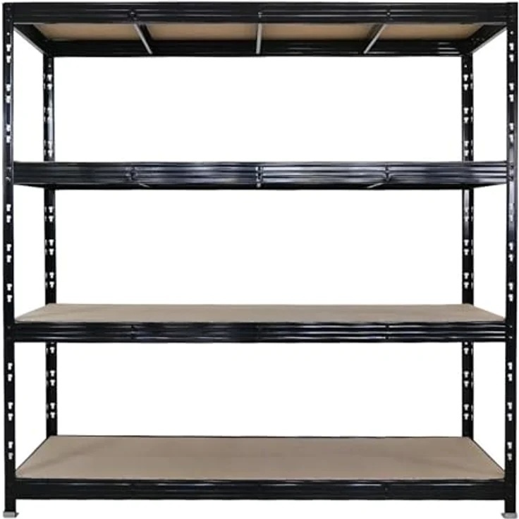 Proregal Schwerlastregal Mega Deal Profi RHINO, 200 cm hoch, 200 cm breit, Traglast 500 kg pro Boden, 4 Böden, Schwarz – Bild 7